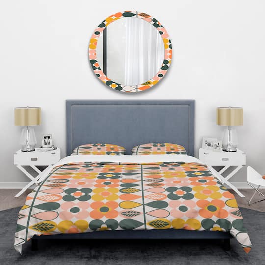 Designart 'Botanical Retro Design I' Mid-Century Duvet Cover Set